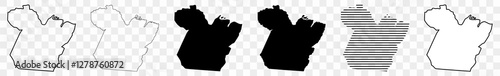 Pará Map Black | Brazilian State Border | State Country | Transparent Isolated | Variations
