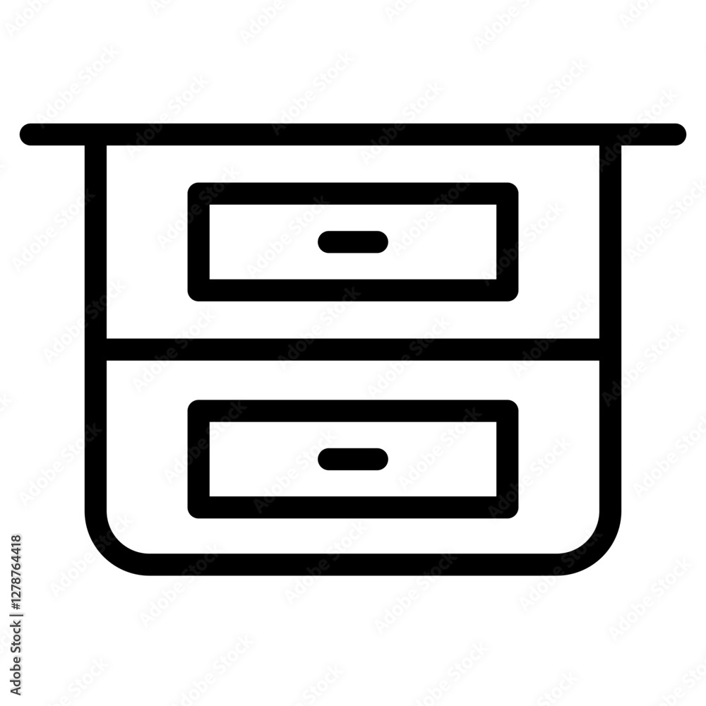 Drawer Furniture Table Line Icon Drawer Furniture Table Line Icon