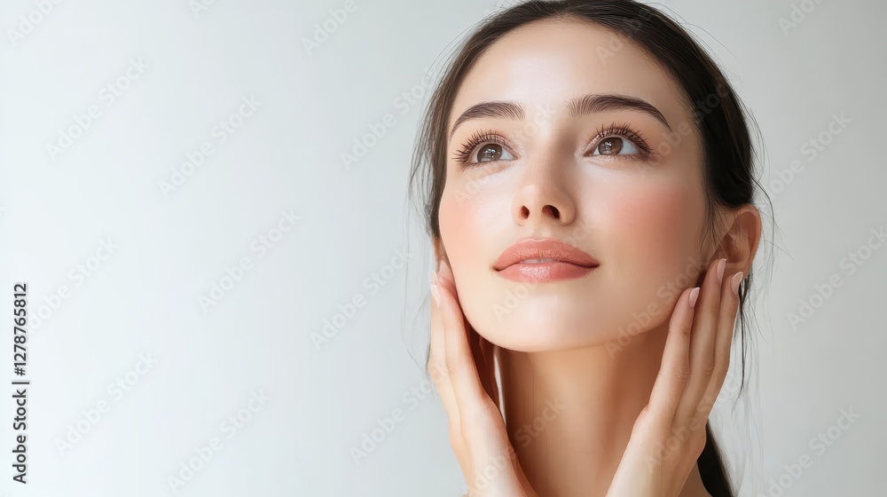 potrait of healthy and beauty skin face woman for skincare product banner potrait of healthy and beauty skin face woman for skincare product banner