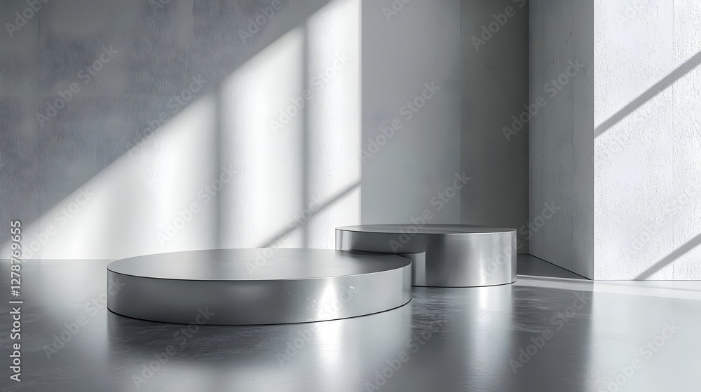 Obraz premium Minimalist Elegant Corporate Background with Soft Ambient Light and Refined Metallic Textures