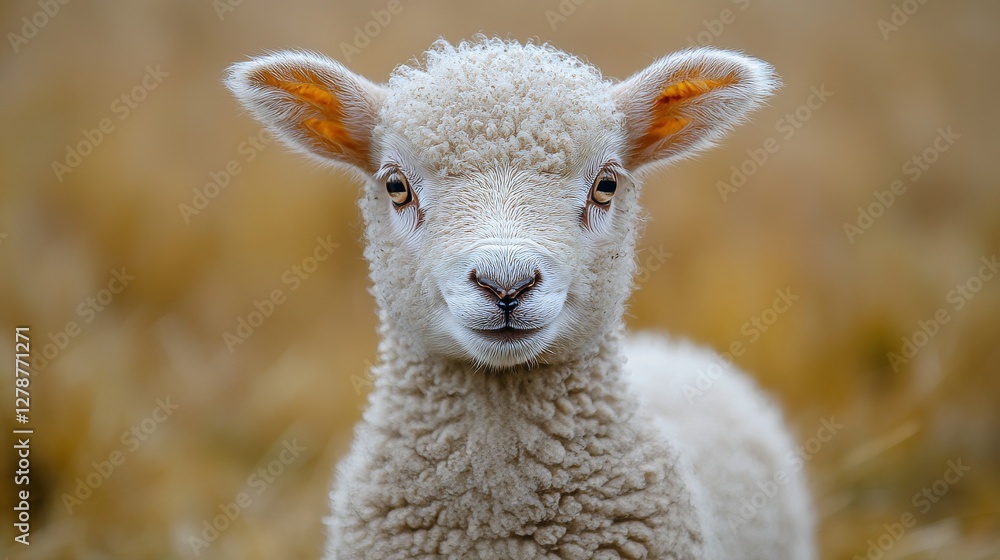 Close-up of Adorable Sheep on a Peaceful Farm in Soft Focus Background Close-up of Adorable Sheep on a Peaceful Farm in Soft Focus Background