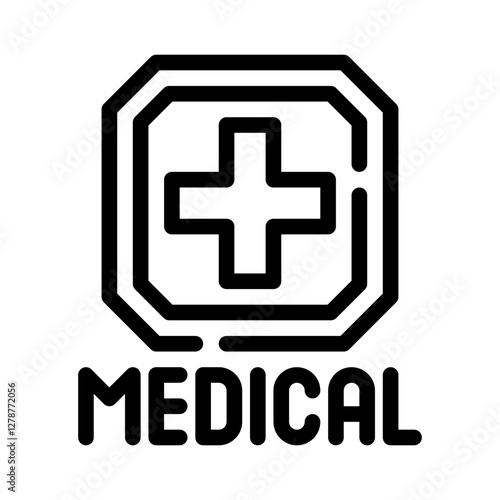 medical cross line icon