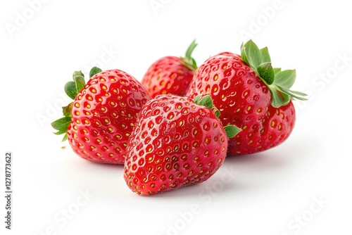 Wallpaper Mural Fresh Red Strawberries Isolated on White Background Torontodigital.ca