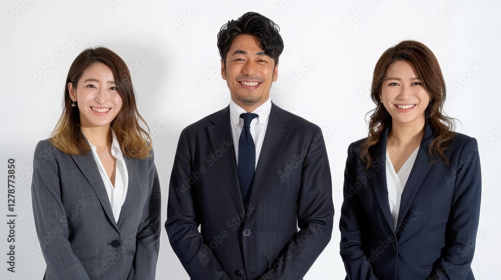Professional Business Team Smiling in Formal Attire Professional Business Team Smiling in Formal Attire