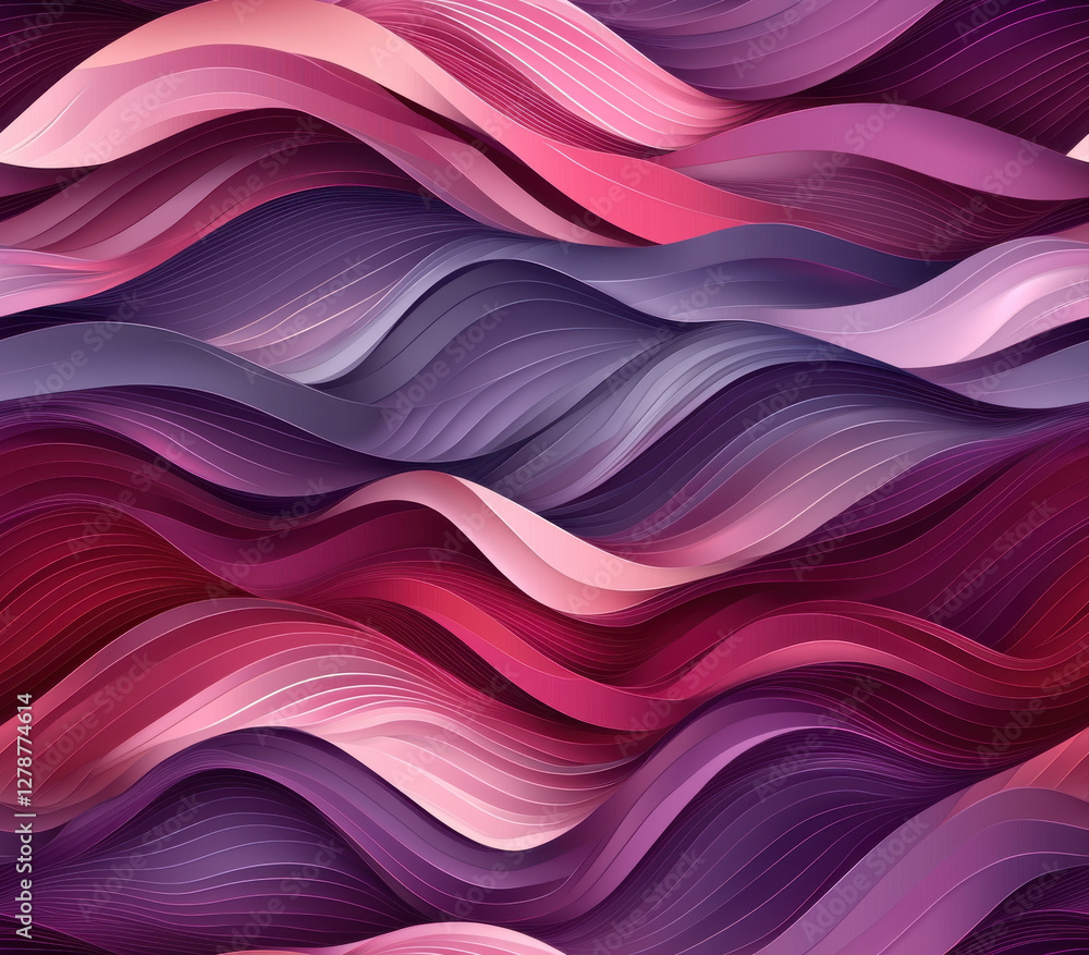 Elegant sweeping gradients of rich wine red and soft pink hues create mesmerizing wave pattern, Seamless Pattern Style. Elegant sweeping gradients of rich wine red and soft pink hues create mesmerizing wave pattern, Seamless Pattern Style.