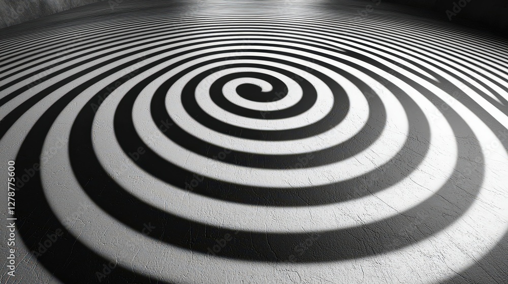 Abstract Spiraling Pattern in Black and White with Bold Contrast and Geometric Appeal Abstract Spiraling Pattern in Black and White with Bold Contrast and Geometric Appeal