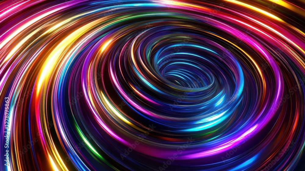 A mesmerizing 3D render of an abstract, wavy iridescent shape set against a black background. A mesmerizing 3D render of an abstract, wavy iridescent shape set against a black background.