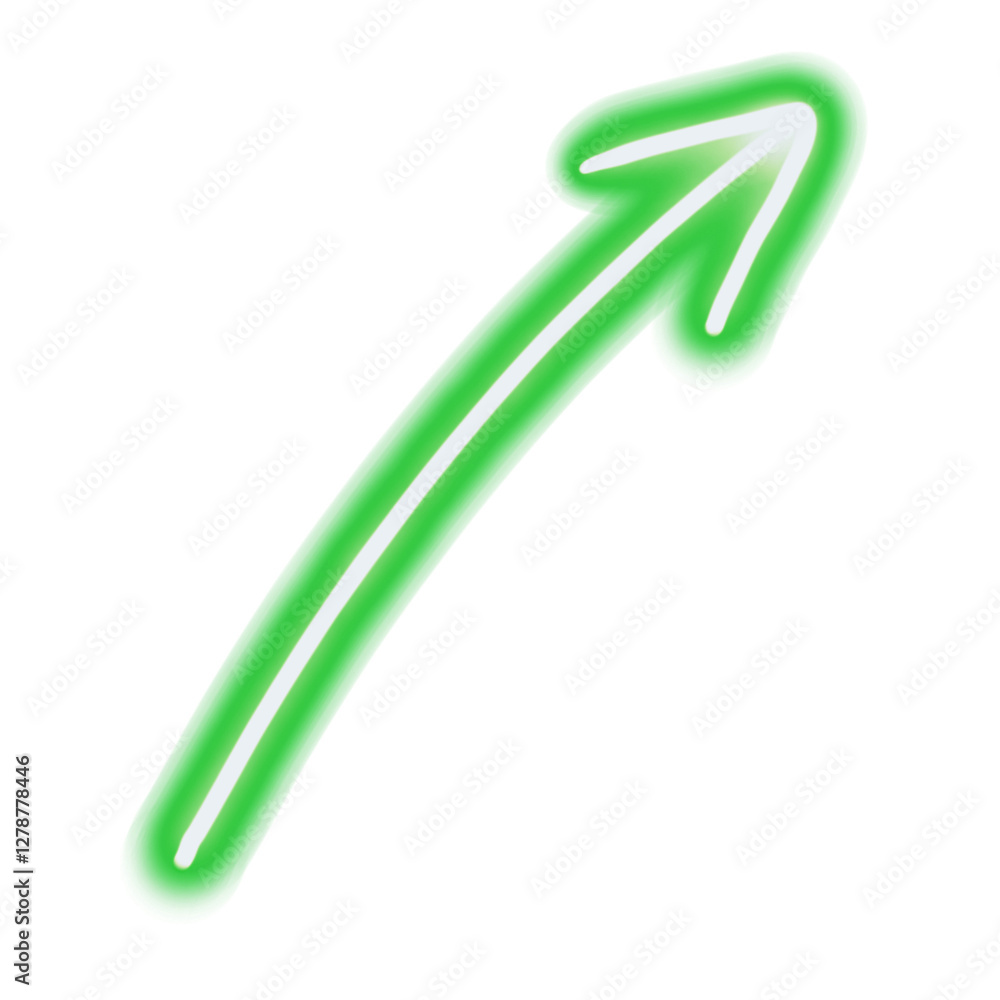 Obraz premium Green neon arrow