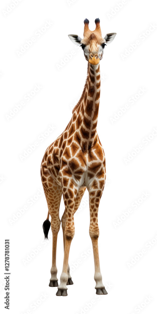 Naklejka premium PNG Giraffe wildlife standing animal.