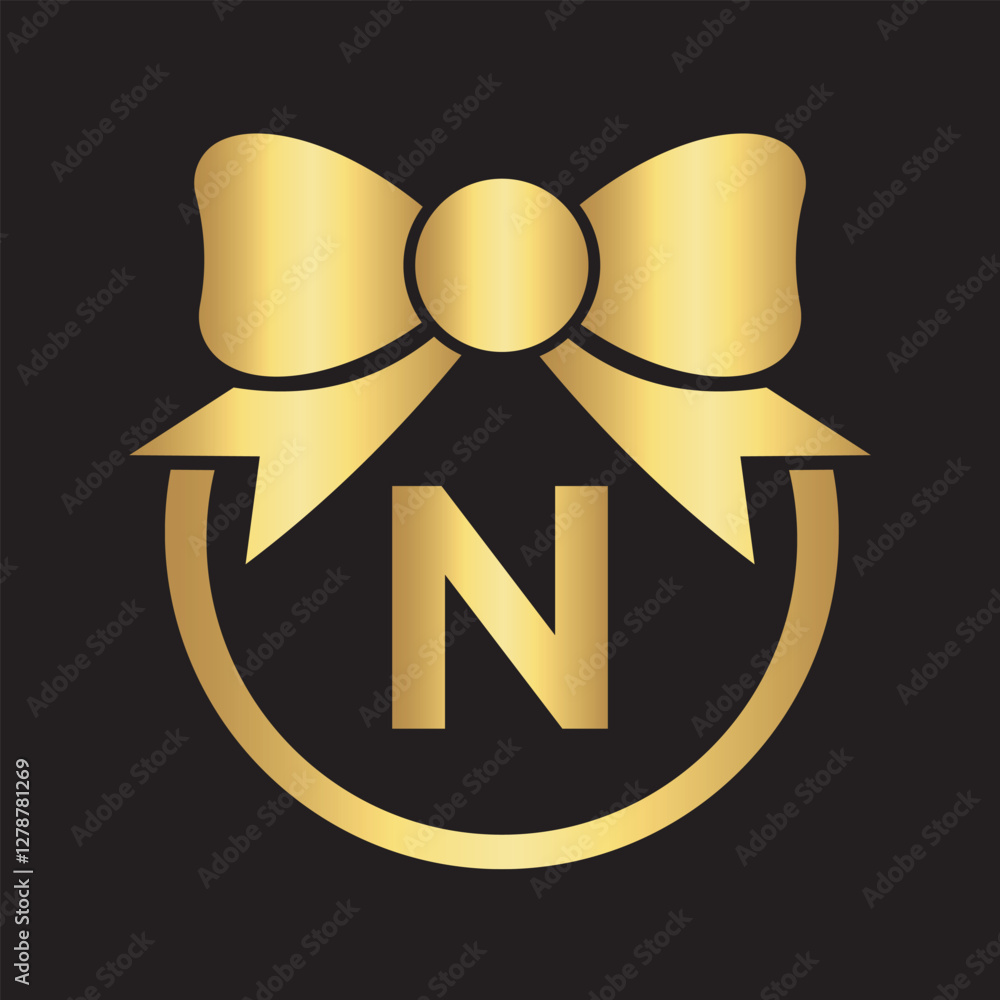 Initial Tie Logo Combine With Letter N Vector Template Initial Tie Logo Combine With Letter N Vector Template