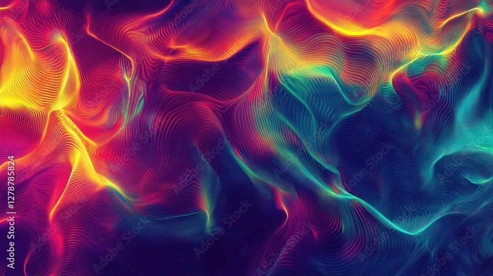 Fototapeta premium A neon-lit digital background with bright dynamic hues