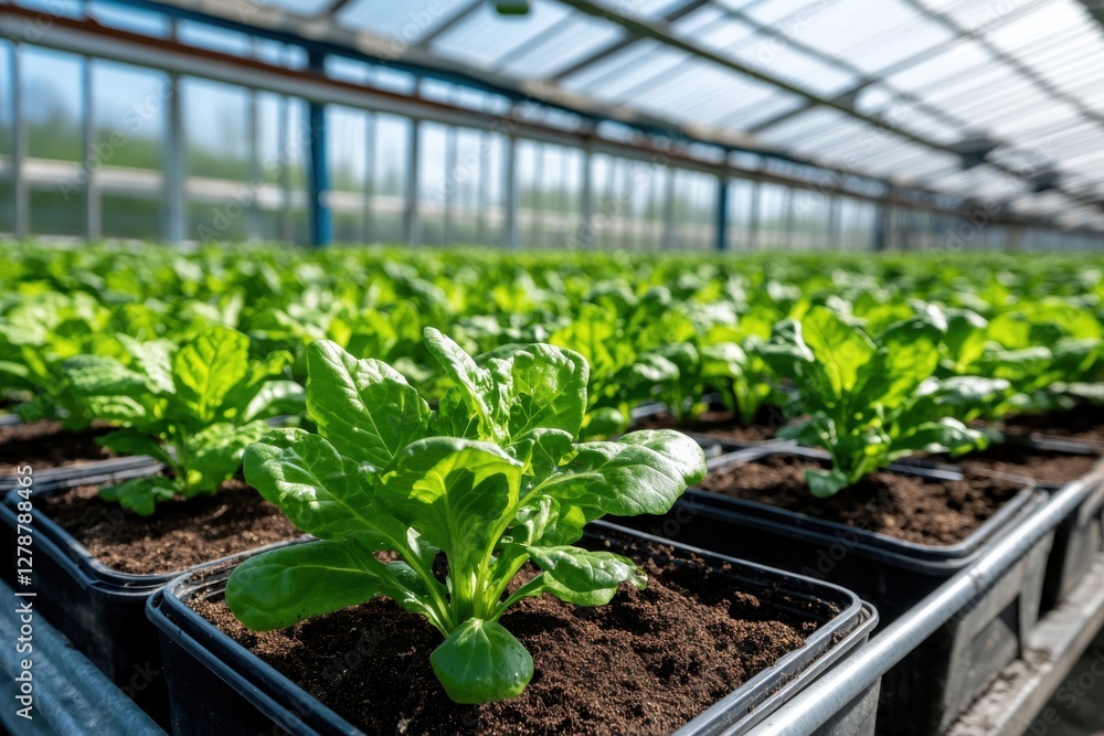 Fresh spinach plants thrive in a well-managed greenhouse, highlighting sustainable farming practices and the importance of nurturing fresh produce. Fresh spinach plants thrive in a well-managed greenhouse, highlighting sustainable farming practices and the importance of nurturing fresh produce.