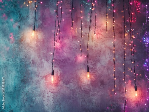 String lights on wall decoration