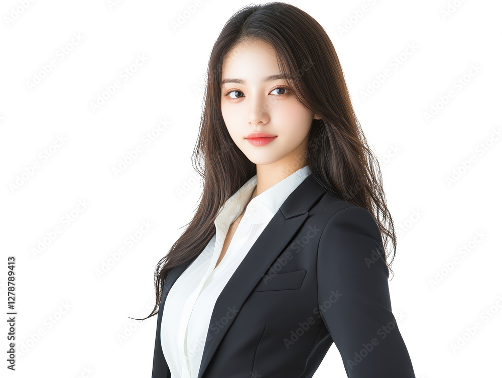 Confident and successful businesswoman in a suit studio portrait of female executive Confident and successful businesswoman in a suit studio portrait of female executive