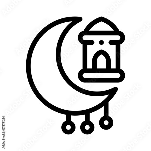 new moon line icon