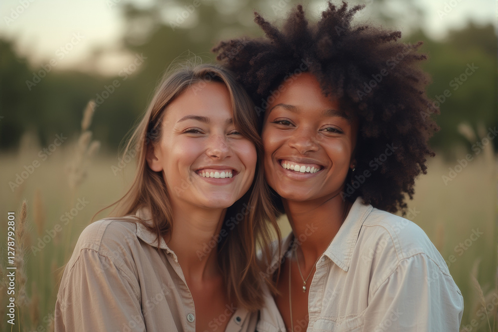 a photo of diverse couple smile at camera a photo of diverse couple smile at camera