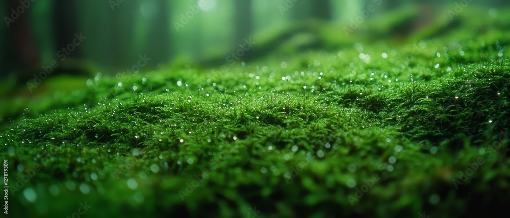 Dew-kissed moss under a gentle forest canopy glistens with morning light, invoking a sense of freshness and natural tranquility. Dew-kissed moss under a gentle forest canopy glistens with morning light, invoking a sense of freshness and natural tranquility.