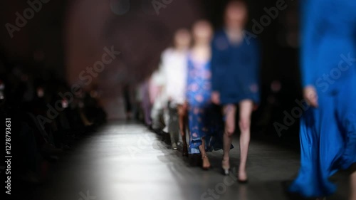Fashion runway out of focus. The blur background