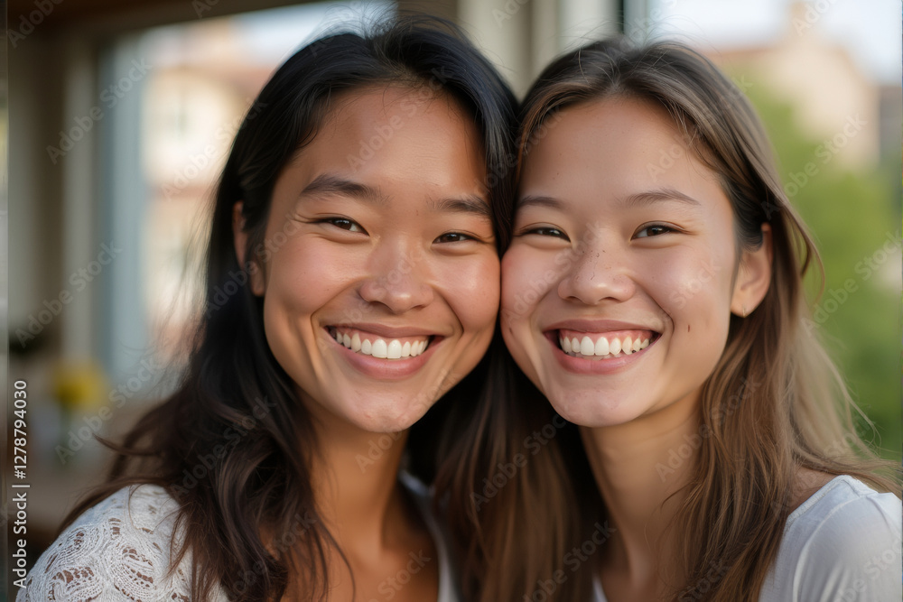 a photo of diverse couple smile at camera a photo of diverse couple smile at camera