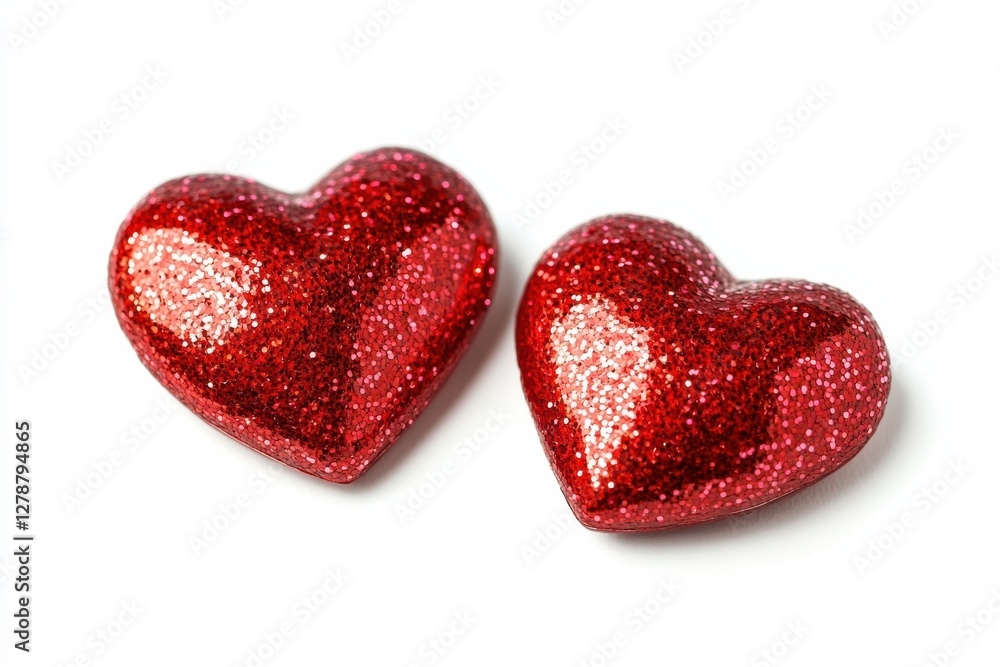 Red hearts isolated on a white background, perfect for love, romance, and festive occasions. Red hearts isolated on a white background, perfect for love, romance, and festive occasions.