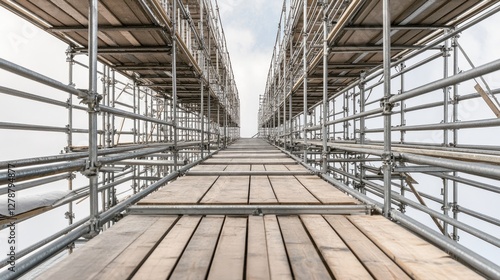 Wallpaper Mural Flat lay of a metal scaffolding framework with beams extending outward. Torontodigital.ca
