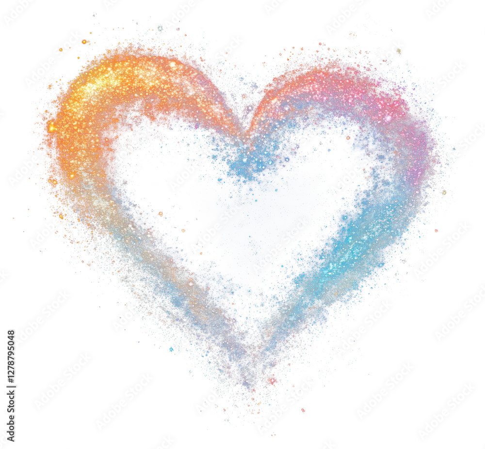 PNG Colorful heart light glitter effect space illustration. PNG Colorful heart light glitter effect space illustration.