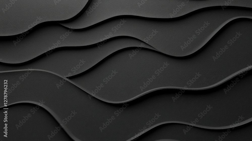 Fototapeta premium Abstract Black Waves Textured Pattern for Modern Interior Design and Background Use in Decor