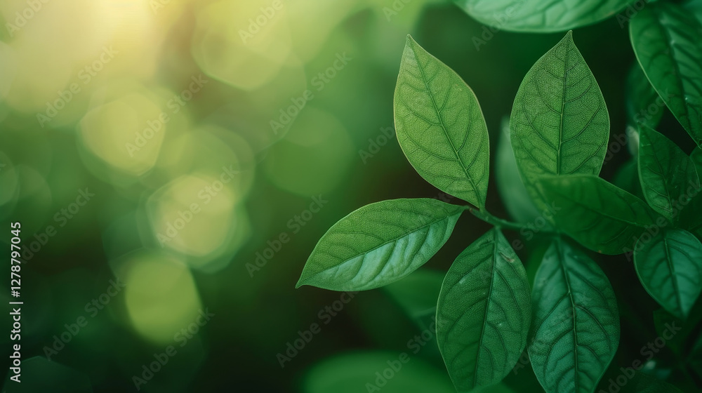 Close-up of fresh green leaves with a soft blurred background, evoking a sense of tranquility, sustainability, and connection with nature, perfect for eco-friendly concepts and environmental themes. Close-up of fresh green leaves with a soft blurred background, evoking a sense of tranquility, sustainability, and connection with nature, perfect for eco-friendly concepts and environmental themes.