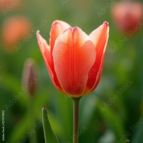 Vibrant Pink Tulip in Full Bloom