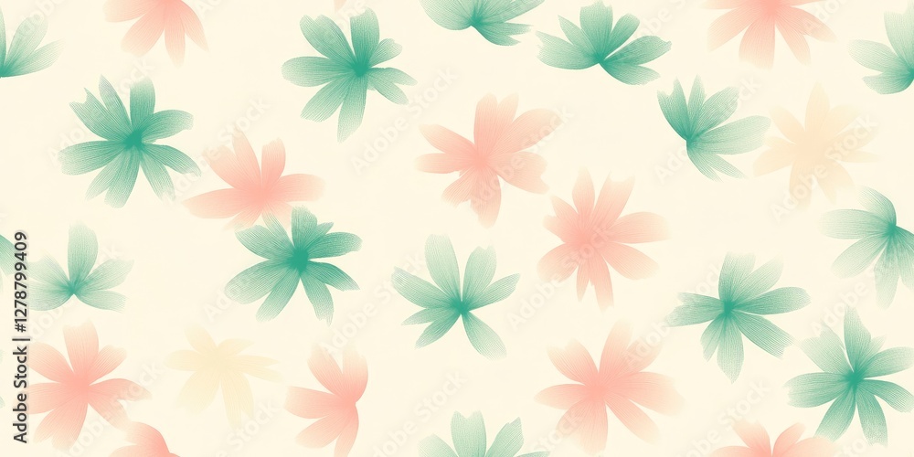 Soft pastel petals create a seamless floral pattern ideal for spring and summer themes, suitable for textiles, wallpaper, and decorative packaging Soft pastel petals create a seamless floral pattern ideal for spring and summer themes, suitable for textiles, wallpaper, and decorative packaging
