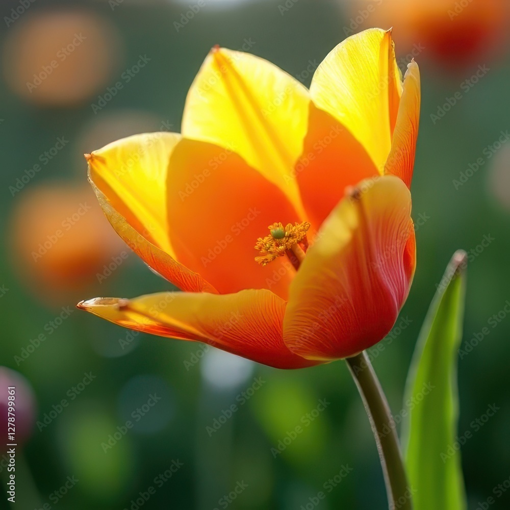 Vibrant Orange Tulip Blooming in Spring Vibrant Orange Tulip Blooming in Spring