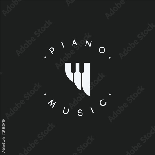 Creative academy music piano logo template design. Logo for orchestra, community, studio.