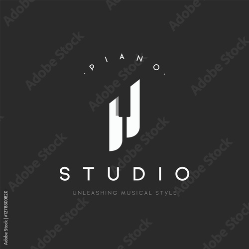 Creative academy music piano logo template design. Logo for orchestra, community, studio.