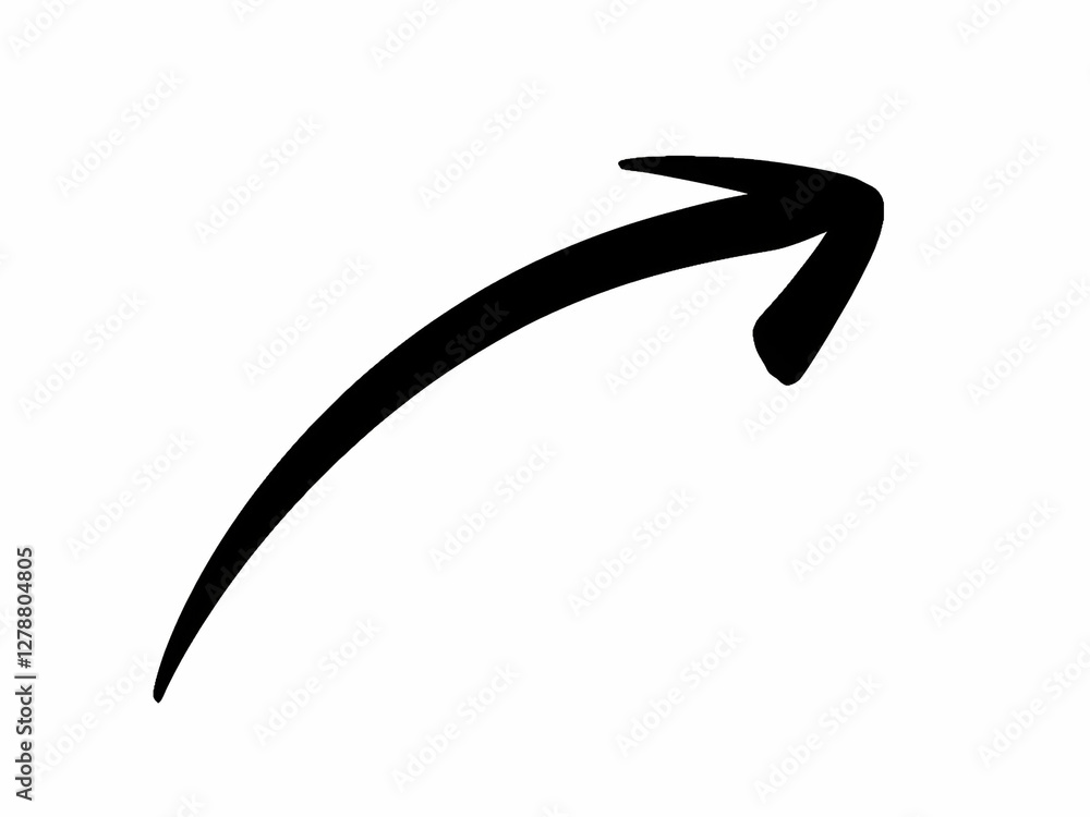 Hand-Drawn Upward Arrow, Growth and Trend Symbol Hand-Drawn Upward Arrow, Growth and Trend Symbol
