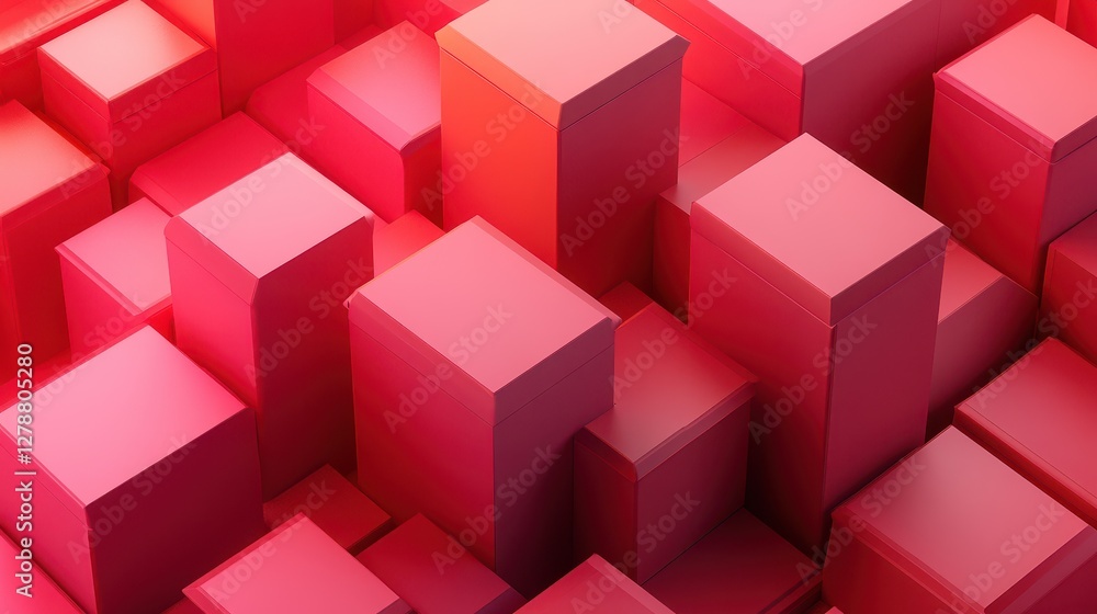 Fototapeta premium A striking abstract background design featuring geometric blocks arranged in a dynamic 3D render.