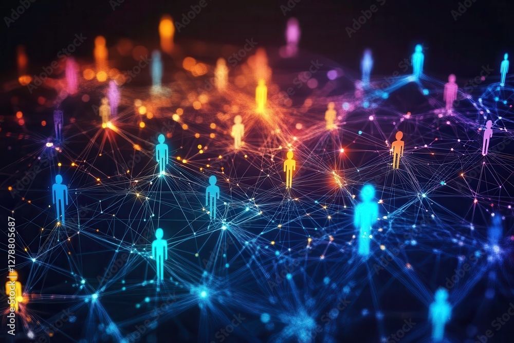 Fototapeta premium Creative Collaboration Through Remote Team Connectivity in a Digital Network. Generative AI