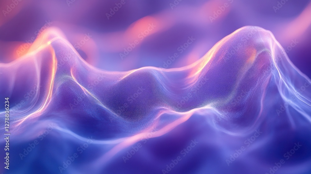 Obraz premium Purple blue glowing wave abstract background