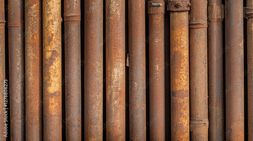 Top-down view of scaffolding pipes with rusted edges, showing signs of use. Top-down view of scaffolding pipes with rusted edges, showing signs of use.