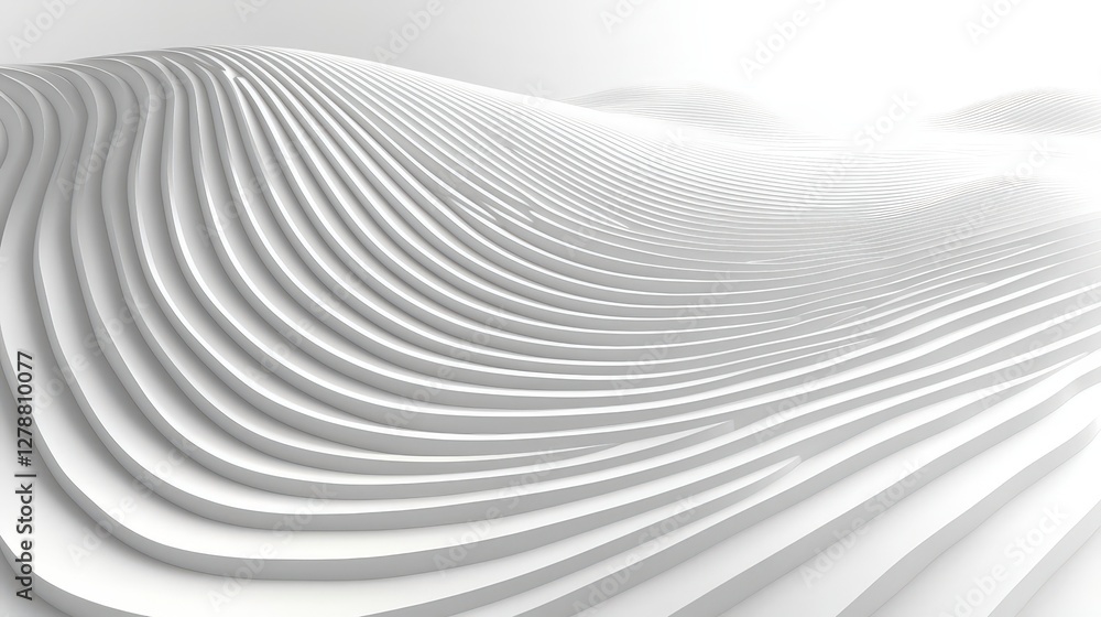 Abstract Curved Lines on White Surface Creating a Soft and Elegant Visual Experience Abstract Curved Lines on White Surface Creating a Soft and Elegant Visual Experience