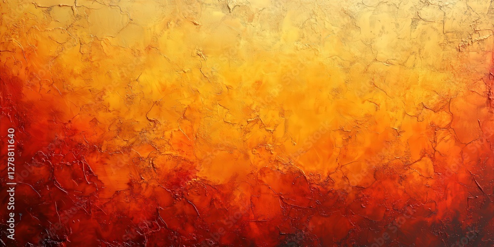 A captivating abstract canvas awash in gold, orange, and crimson hues. Its textured surface exudes warmth amidst dynamic, vivid strokes, creating an alluring visual harmony A captivating abstract canvas awash in gold, orange, and crimson hues. Its textured surface exudes warmth amidst dynamic, vivid strokes, creating an alluring visual harmony