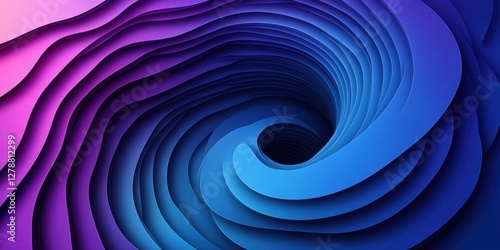 Abstract Swirling Vortex of Layered Colors: A Digital Art Piece Featuring Vibrant Hues and Dynamic Depth