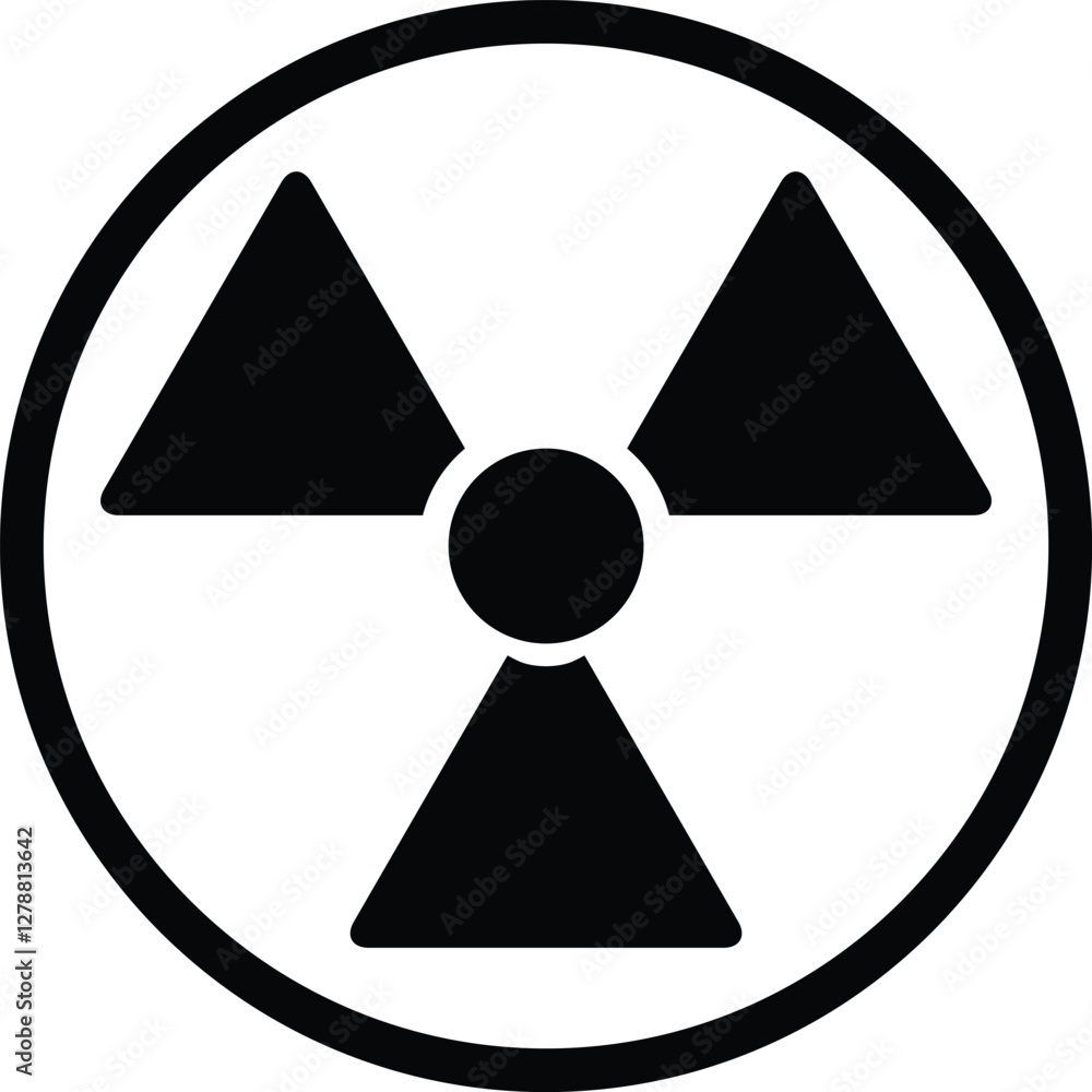 radiation warning sign on white radiation warning sign on white