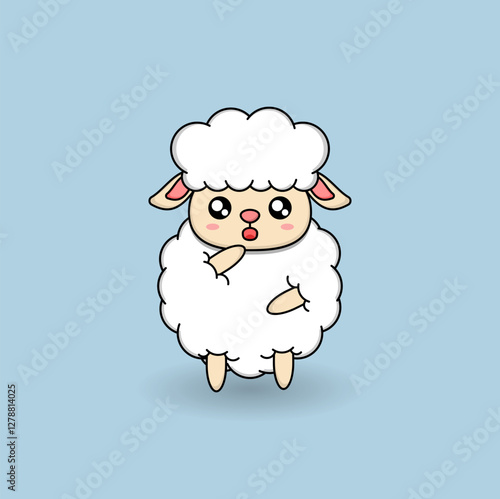 cute cartoon sheep illustration vector design. Eps 10.