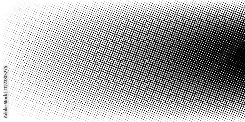 Dotted gradient vector illustration, white and black halftone background, horizontal seamless dotted lines, monochrome dots texture backdrop, retro effect. modern
