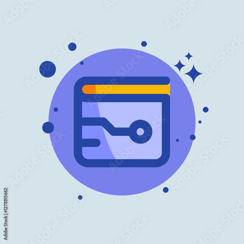 Crypto wallet flat illustration. Saving signs vector illustration.