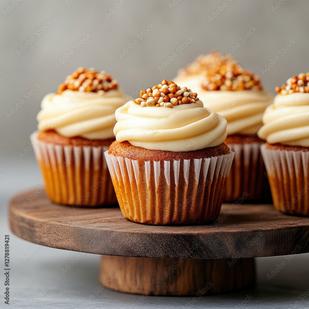 Rustic Cupcake Showcase Artisan Decor and Buttercream on Wooden Stand - Celebration Dessert Styling and Event Marketing for Culinary Enthusiasts Rustic Cupcake Showcase Artisan Decor and Buttercream on Wooden Stand - Celebration Dessert Styling and Event Marketing for Culinary Enthusiasts