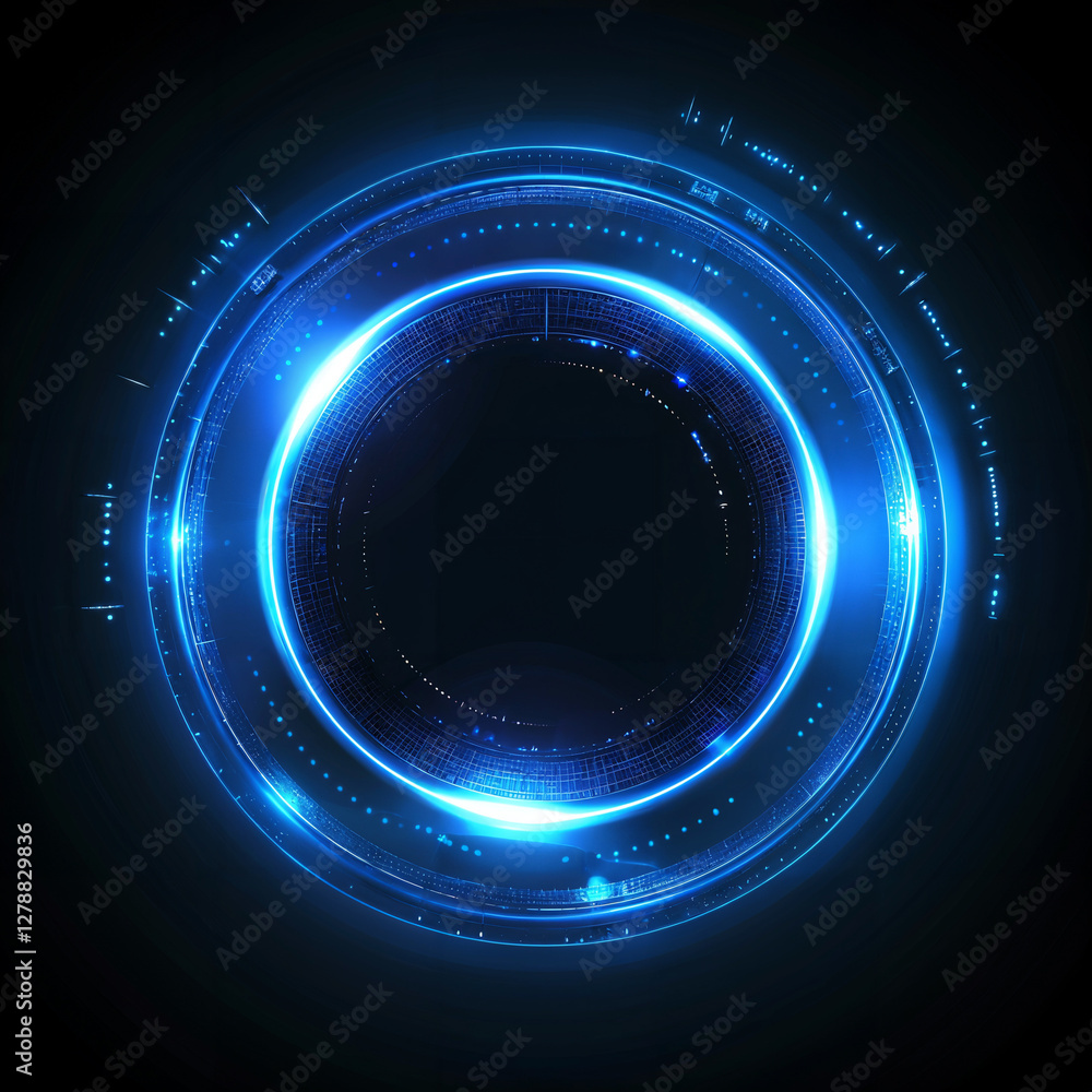 Glowing circle in the dark background Glowing circle in the dark background