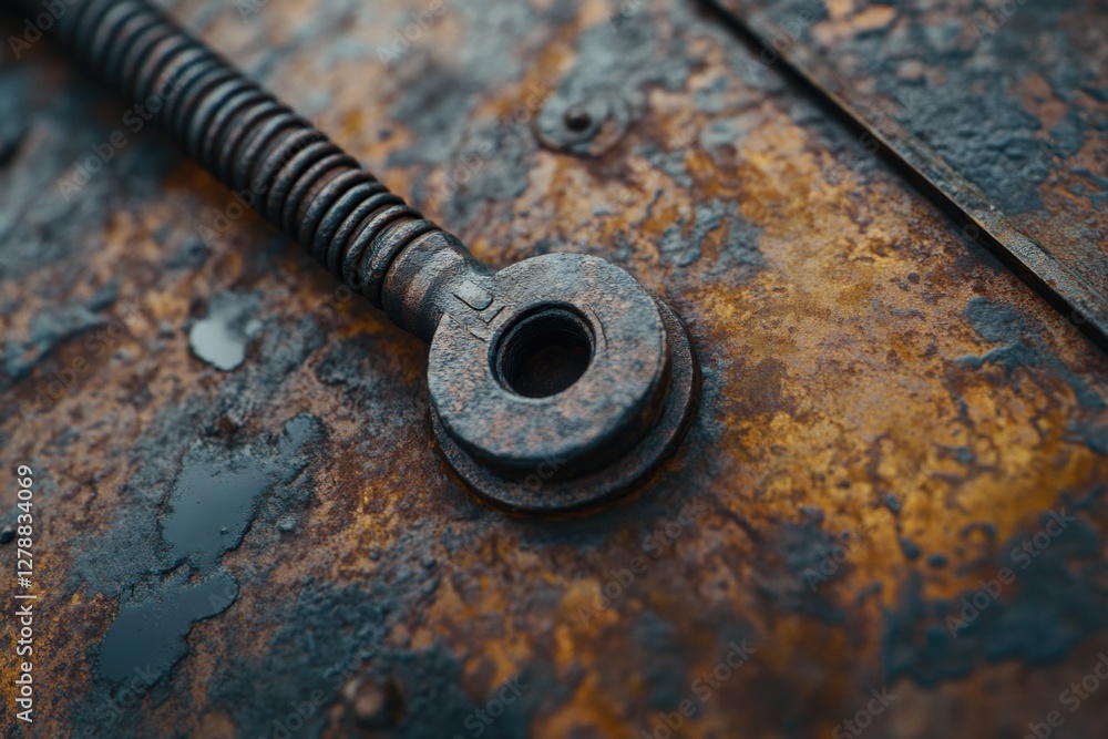 Rusty surface with screw and bolt Rusty surface with screw and bolt