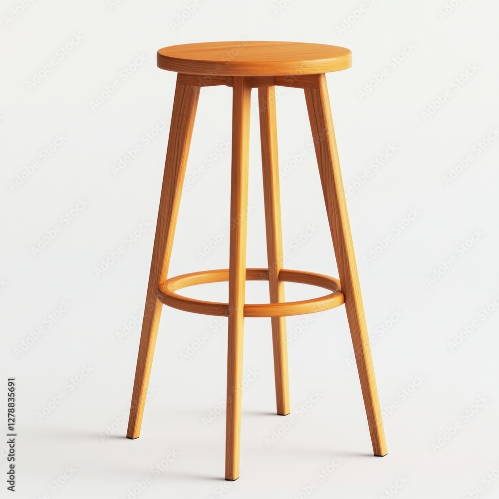 Light Wood Bar Stool, Studio Shot Light Wood Bar Stool, Studio Shot