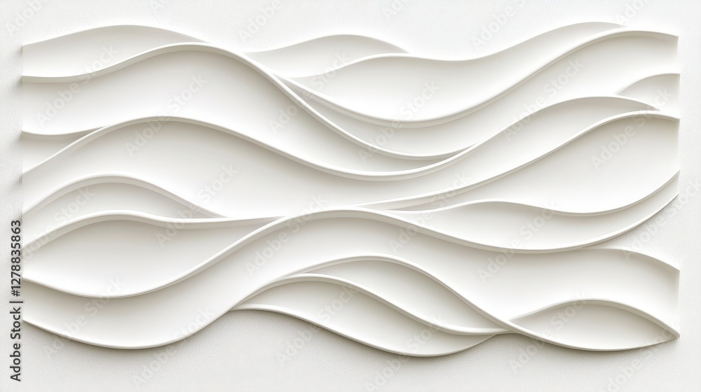 Obraz premium Abstract White Wave Patterns on a Smooth Surface for Modern Design Elements and Textures
